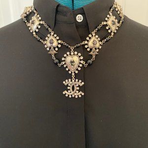 Chanel Silver Playing Card Suits Necklace - Extremely Rare